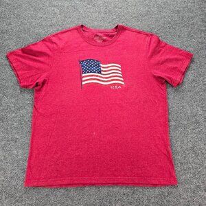 Faded Glory Tshirt‎ Mens XL Red Short Sleeve American Flag 2013 Patriotic Casual
